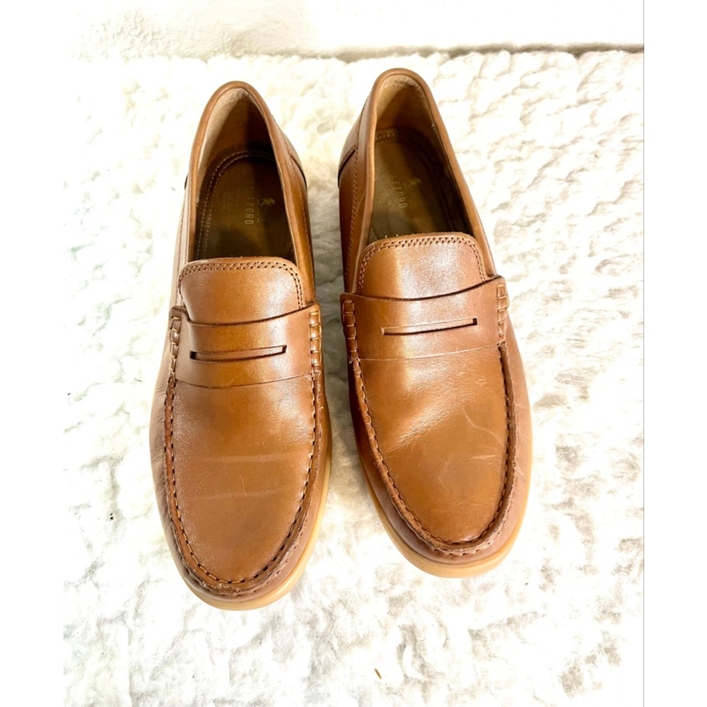 Stafford Flint Mens Moc Closed Toe Loafers Brown Size 11M